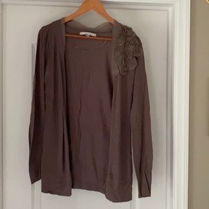 LC Taupe Cardigan Size M